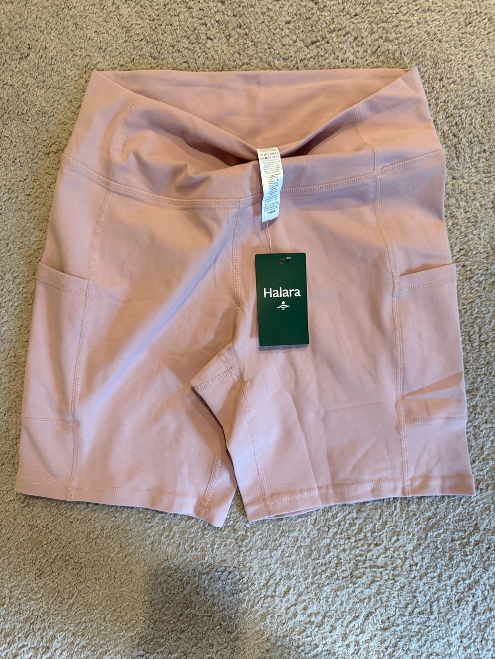 HALARA Rose Blush High-Rise Bike Shorts with Side Pockets